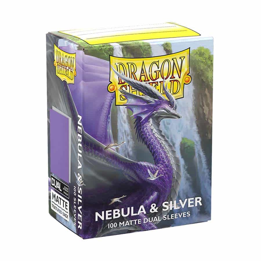 DRAGON SHIELD SLEEVES: MATTE DUAL: NEBULA AND SILVER (100CT) | Gopher Games