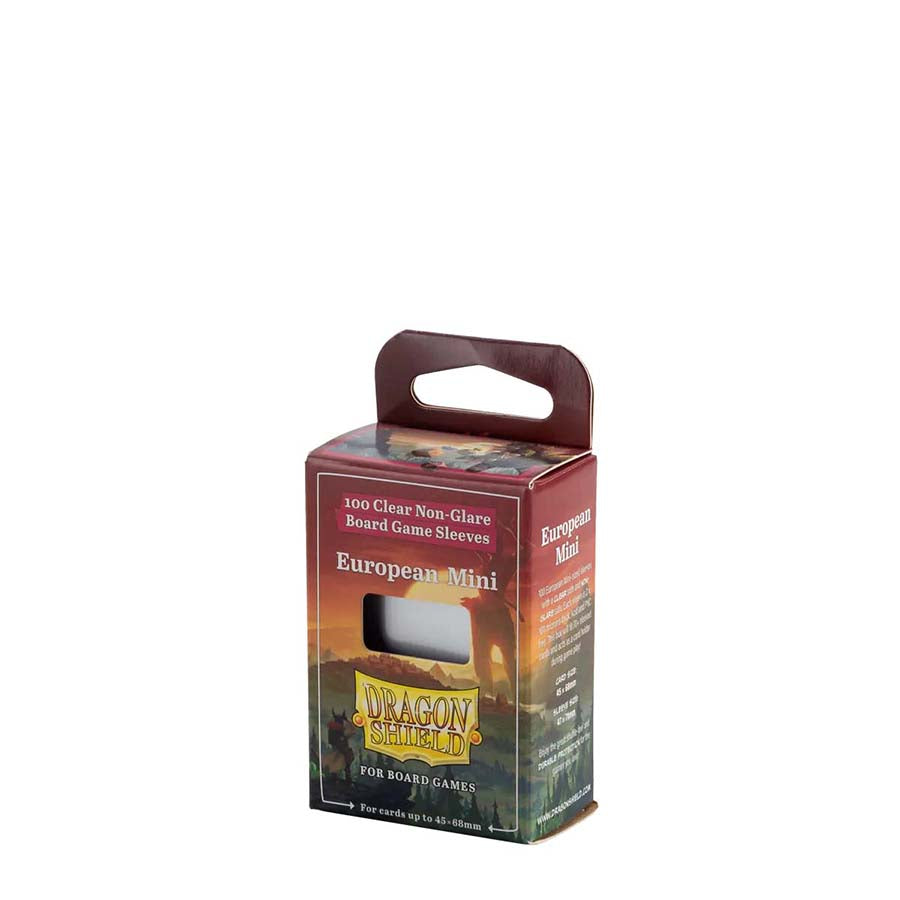 DRAGON SHIELD: BOARD GAME SLEEVES: CLEAR NONGLARE: EYROPEAN MINI | Gopher Games