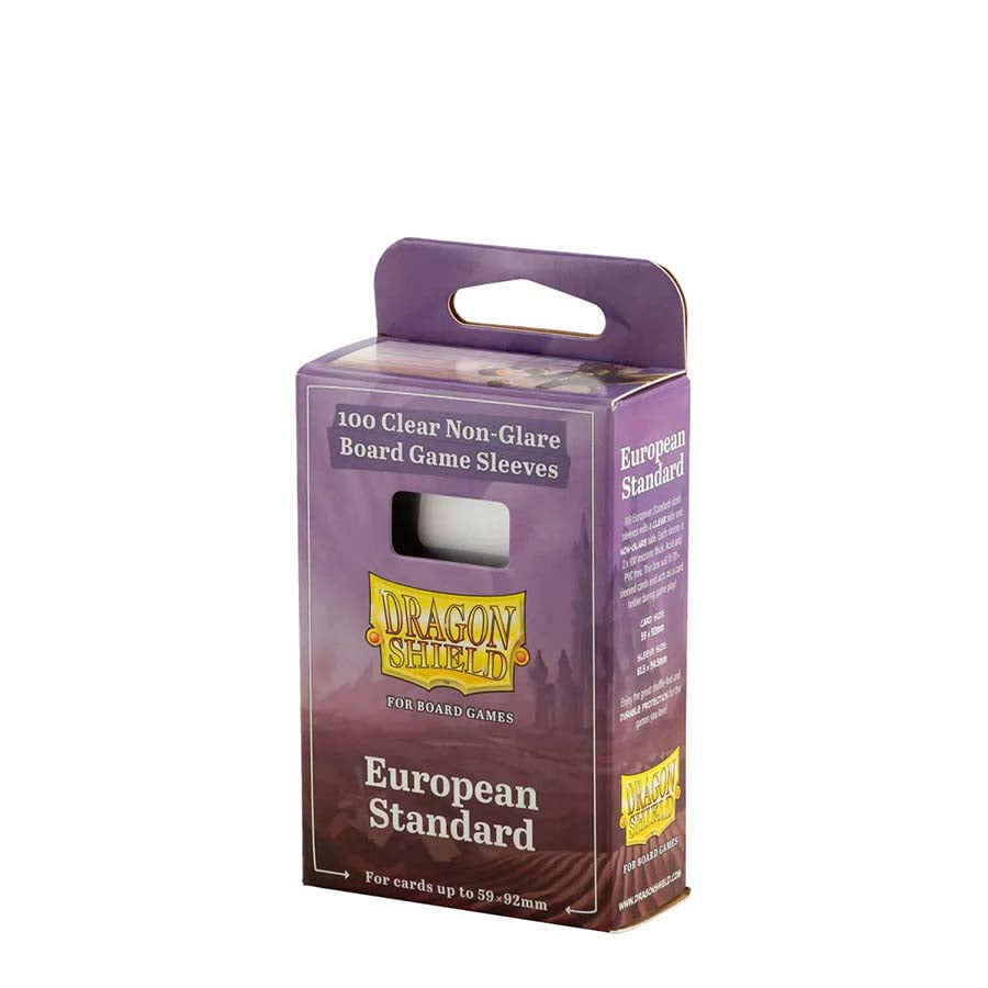 DRAGON SHIELD: BOARD GAME SLEEVES: CLEAR NONGLARE: EUROPEAN STANDARD | Gopher Games