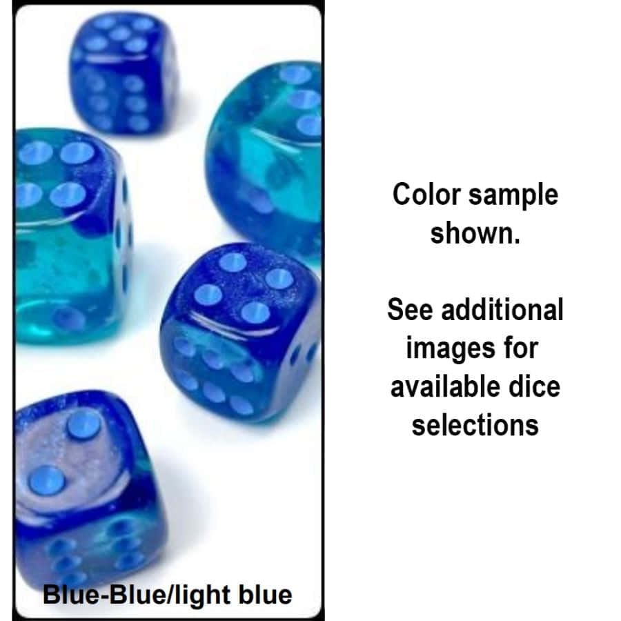 16MM 12CT D6 BLOCK: GEMINI BLUE-BLUE/LIGHT BLUE LUMINARY | Gopher Games