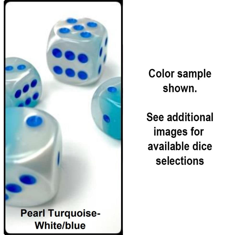 Gemini: Poly Pearl Turquoise-White/blue Luminary 7-Die Set | Gopher Games