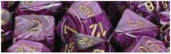 D6 -- 16MM VORTEX DICE, PURPLE/GOLD, 12CT | Gopher Games