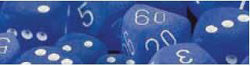 D6 -- 12MM FROSTED DICE, BLUE/WHITE, 36CT | Gopher Games