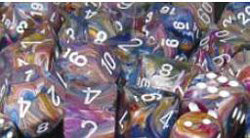 D6 -- 12MM FESTIVE DICE, CAROUSEL/WHITE, 36CT | Gopher Games