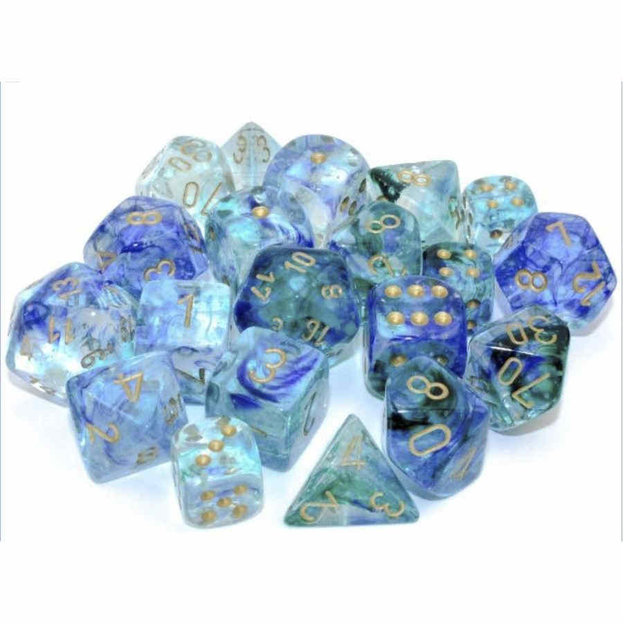 12MM 36CT D6 BLOCK: NEBULA LUMINARY: OCEANIC W/GOLD | Gopher Games