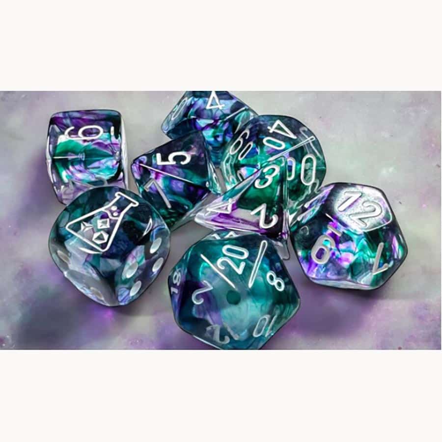 7CT LAB DICE (SERIES 8): NEBULA FLUORITE WITH WHITE | Gopher Games
