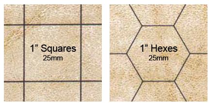 MEGAMAT REVERSIBLE: 1 INCH SQUARES AND HEXES, 34 1/2 X 48 INCHES | Gopher Games