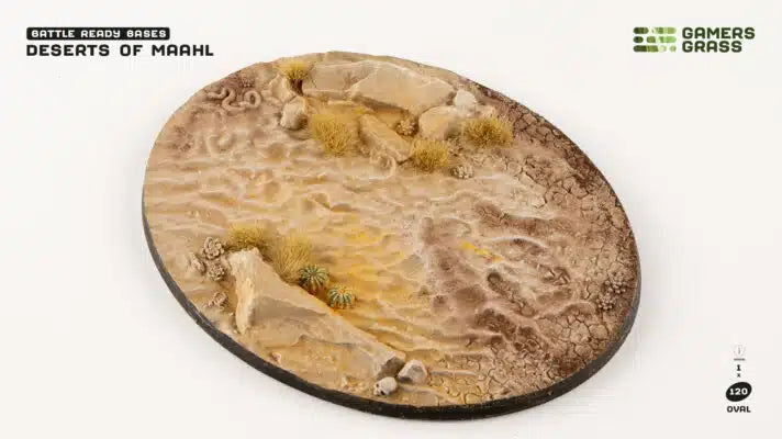 Gamers Grass Deserts of Maahl Bases, Oval 120mm x1 | Gopher Games