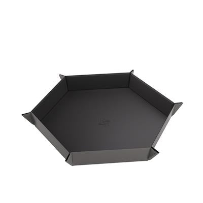 MAGNETIC DICE TRAY HEXAGONAL BLACK/GRAY | Gopher Games