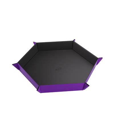 MAGNETIC DICE TRAY HEXAGONAL BLACK/PURPLE | Gopher Games