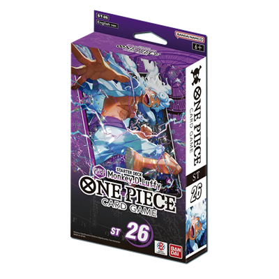 ONE PIECE TCG: PURPLE/BLACK Monkey.D.Luffy STARTER DECKS DISPLAY (ST-26) | Gopher Games