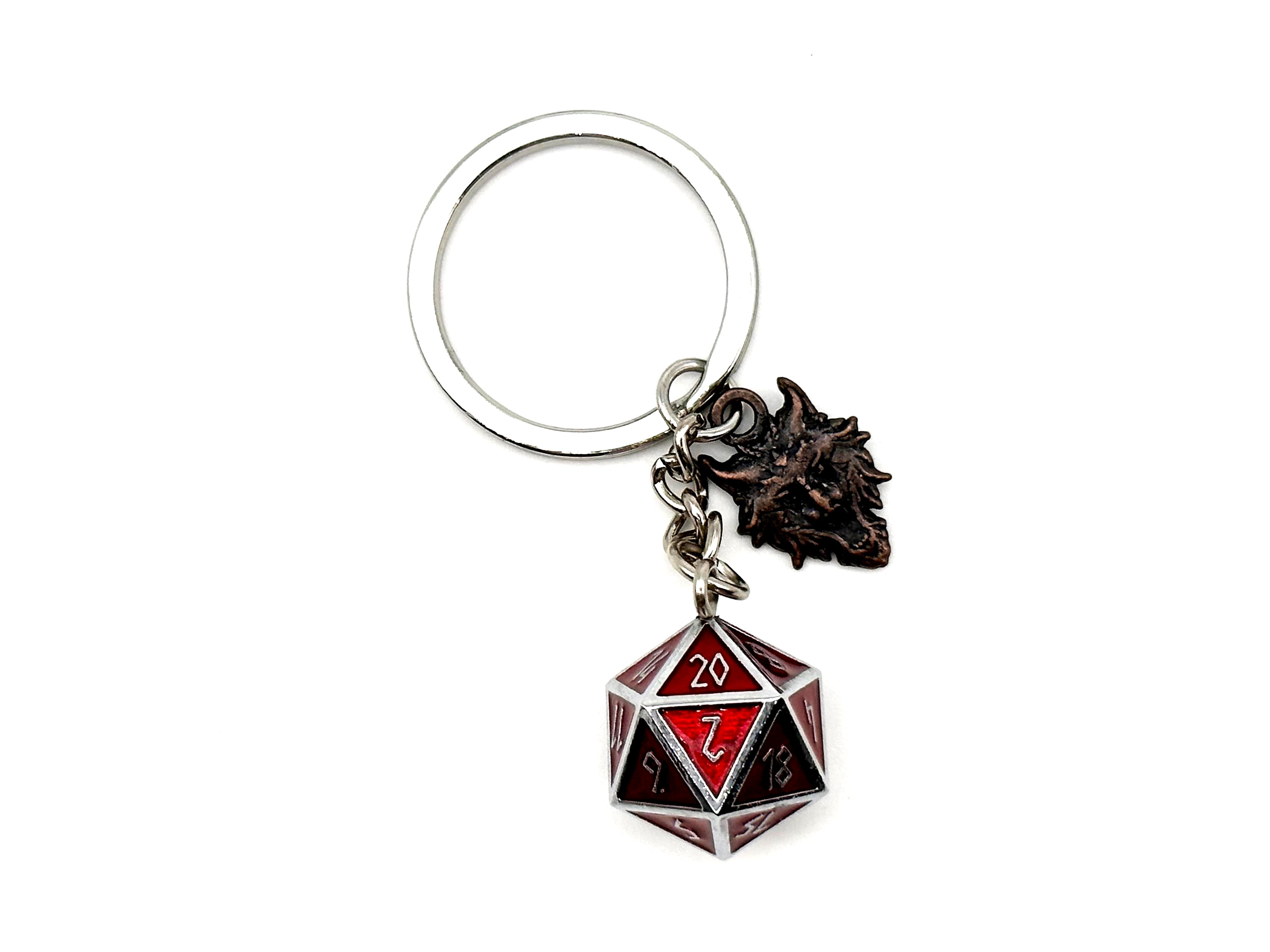 Norse D20 Keychains - Red | Gopher Games