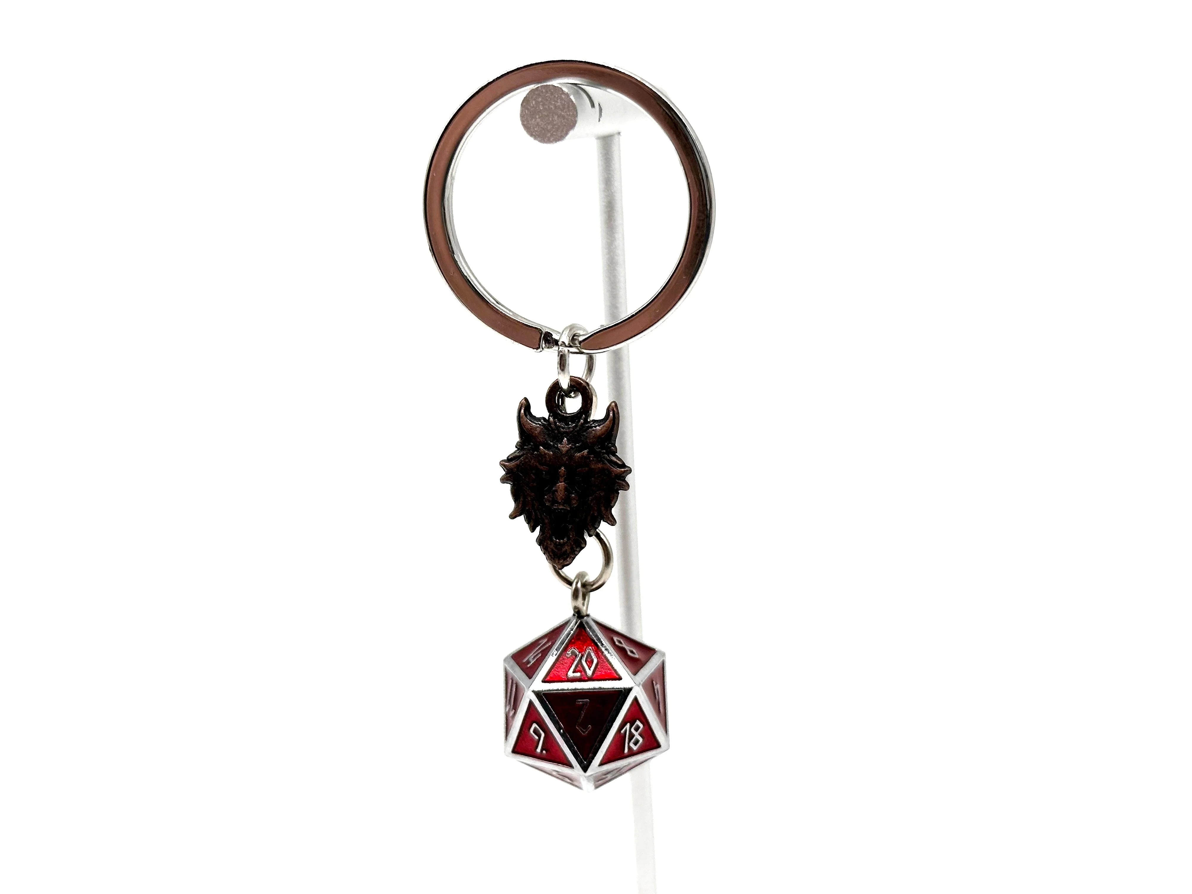 Norse D20 Keychains - Red | Gopher Games