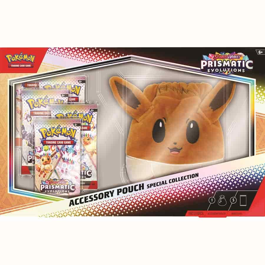 (preorder) POKEMON TCG: SCARLET AND VIOLET PRISMATIC EVOLUTIONS: ACCESSORY POUCH SPECIAL COLLECTION [LIMIT 1 PER CUSTOMER] | Gopher Games