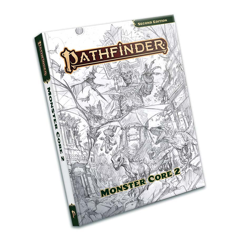 2e monsters PATHFINDER RPG (2E): MONSTER CORE 2 Sketch Cover – Gopher Games
