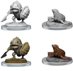 D&D Nolzur's Marvelous Miniatures: Locathah and Seal | Gopher Games