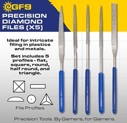 GF9 Precision Diamond Files (x5) | Gopher Games