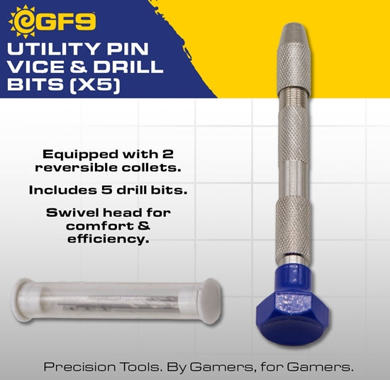GF9 Utility Pin Vice and Drill Bits (x5) | Gopher Games