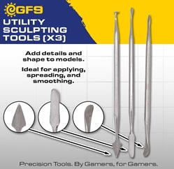 GF9 Utility Sculpting Tools (x3) | Gopher Games