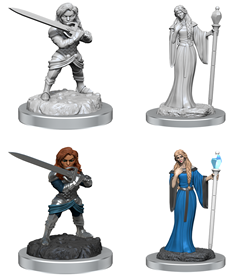 CRITICAL ROLE: UNPAINTED MINIATURES: W1 FEMALE HUMAN WIZARD &FEMALE HALFLING HOLY WARRIOR | Gopher Games