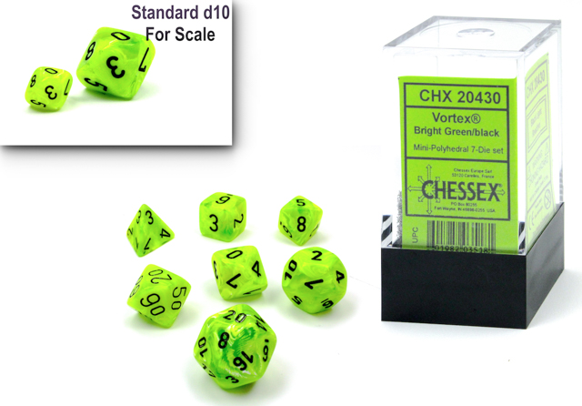 MINI VORTEX 7-DIE SET BRIGHT GREEN/BLK | Gopher Games