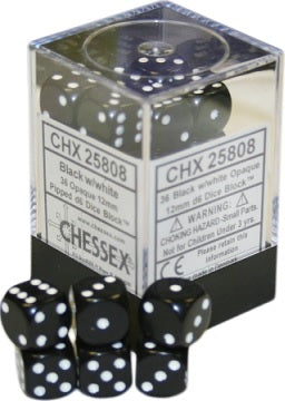 OPAQUE 36D6 BLACK/WHITE 12MM | Gopher Games