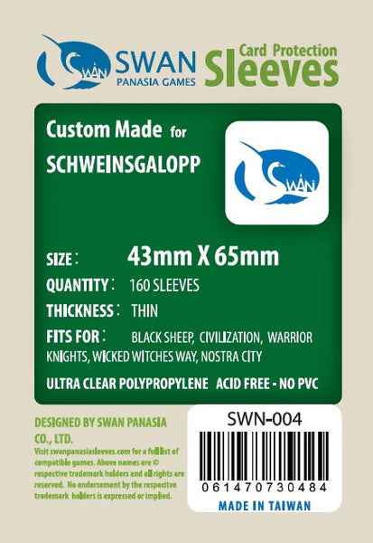 43x65mm - 160 Pack, Standard Sleeves - Schweinsgalopp (SWN-004) | Gopher Games