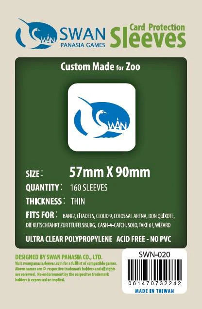 57x90 mm Std USA -160 per pack Standard Sleeves (SWN-020) | Gopher Games