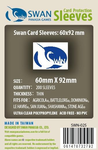 60x92 mm Std Euro -160 per pack Standard Sleeves (SWN-025) | Gopher Games