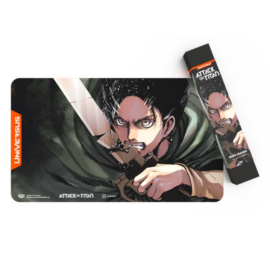 UNIVERSUS CCG: ATTACK ON TITAN: BATTLE FOR HUMANITY: EREN YEAGER PLAYMAT | Gopher Games