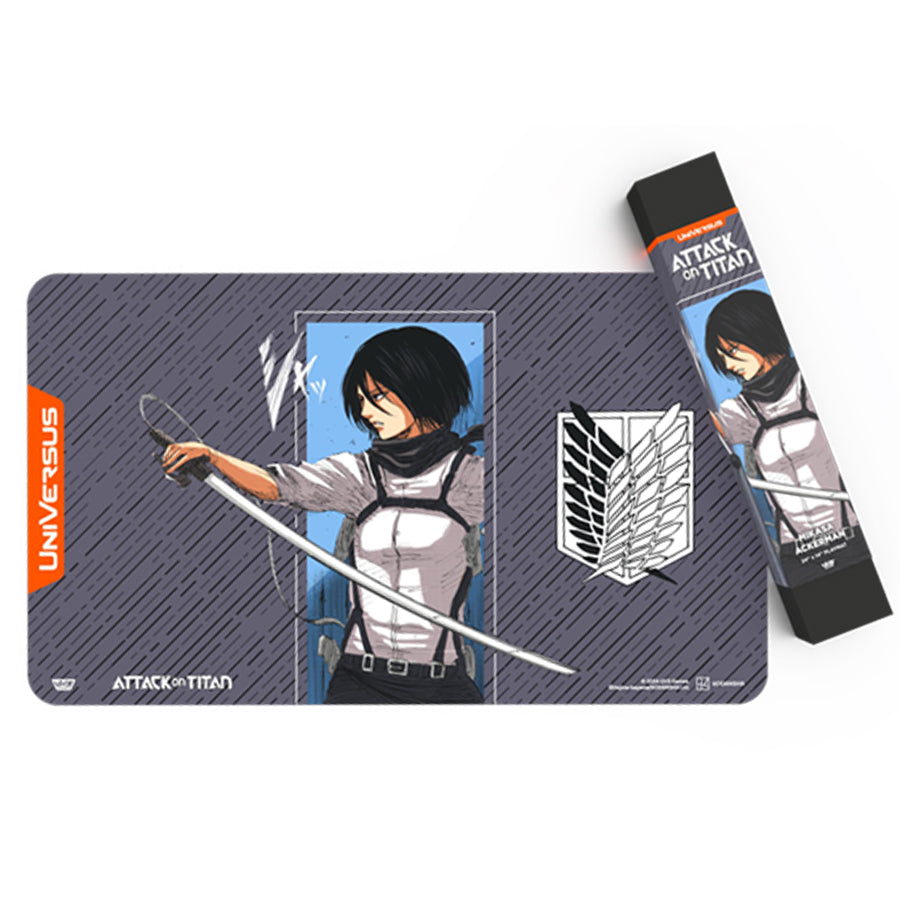 UNIVERSUS CCG: ATTACK ON TITAN: BATTLE FOR HUMANITY: MIKASA ACKERMAN PLAYMAT | Gopher Games