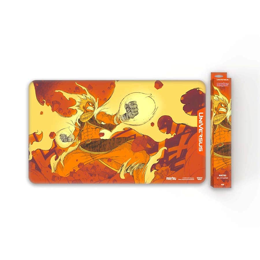 (Preorder Release Date 11/6/26) UNIVERSUS CCG: FAIRY TAIL: ALL FIRED UP! NATSU PLAYMAT | Gopher Games