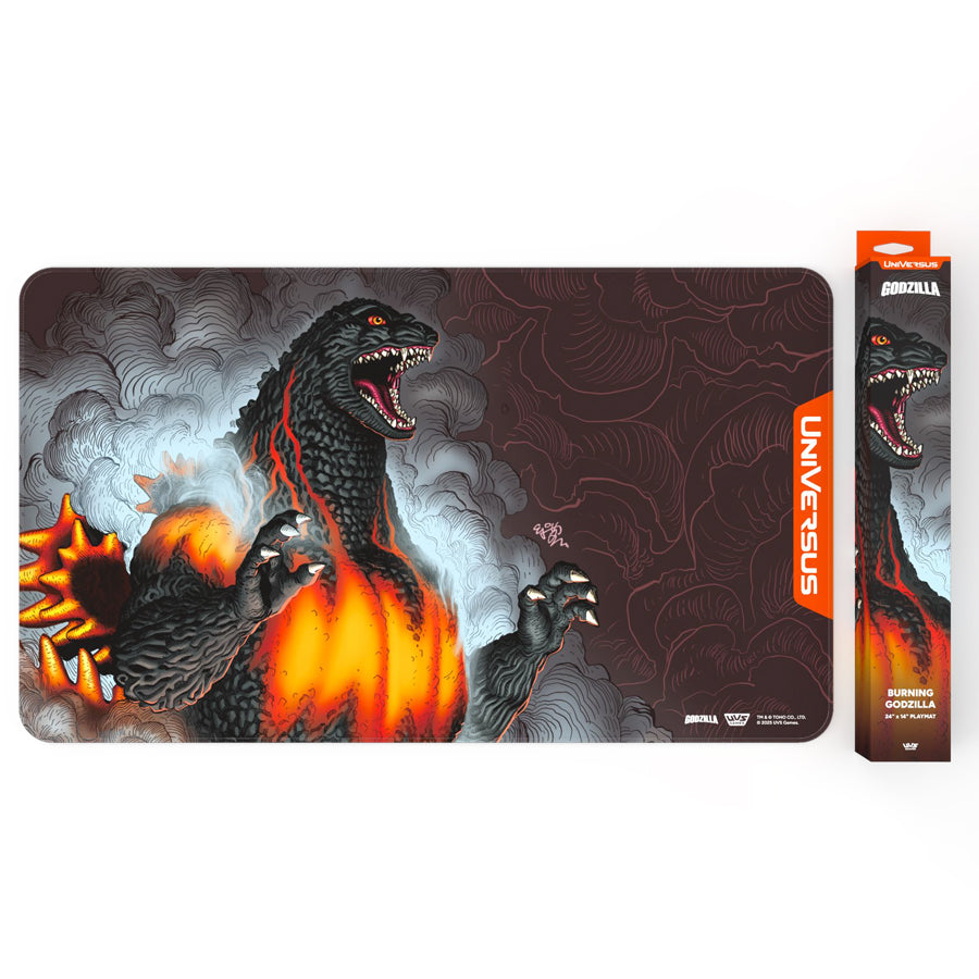UNIVERSUS CCG: GODZILLA: REIGN OF KAIJU: BURNING GODZILLA PLAYMAT | Gopher Games