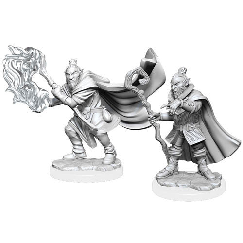 Critical Role Unpainted Miniatures: W01 Hobgoblin Wizard and Druid Male | Gopher Games