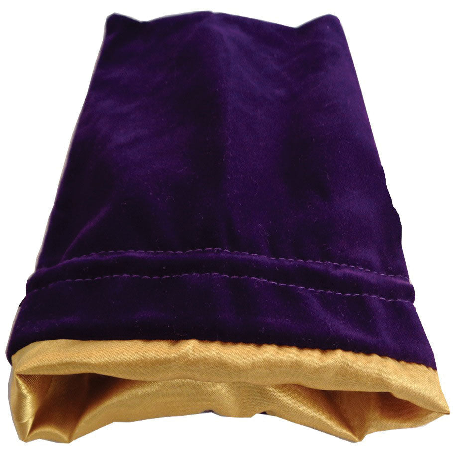 Purple Velvet Dice Bag with Gold Satin Lining | Gopher Games