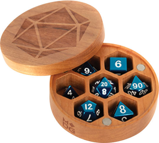 Wood Round Dice Chest: Cherry Wood | Gopher Games