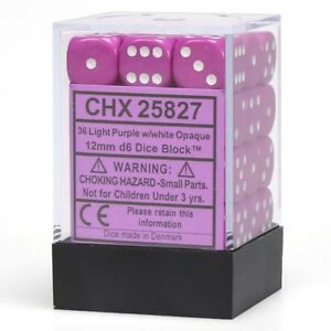 Opaque: Light Purple/White 12mm D6 Set | Gopher Games