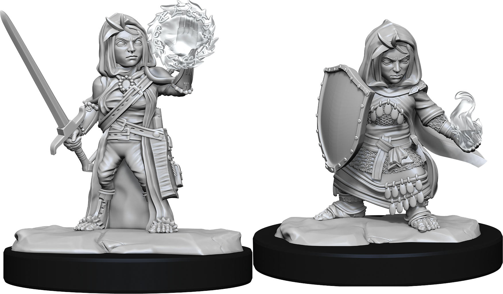 Pathfinder Deep Cuts Unpainted Miniatures: Halfling Cleric Female | Gopher Games