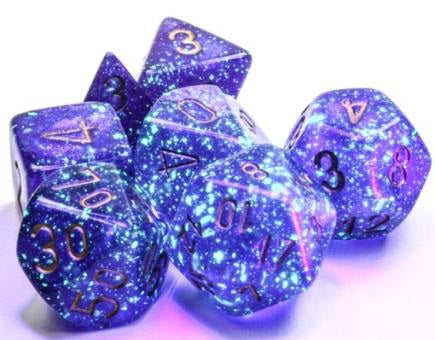 Borealis: Royal Purple / Gold Luminary Polyhedral Set | Gopher Games