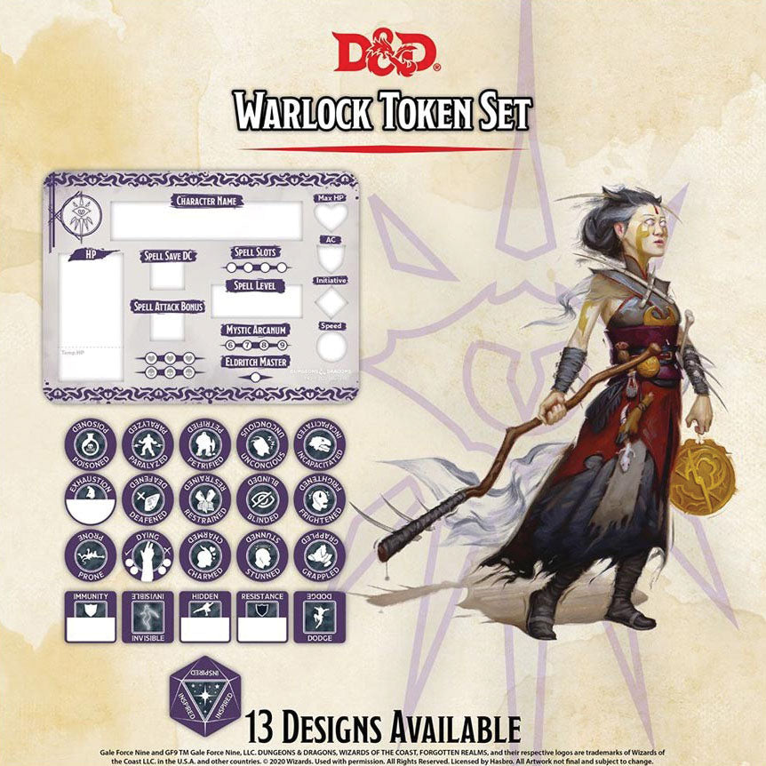 Dungeons and Dragons RPG: Warlock Token Set | Gopher Games