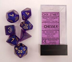 Borealis: Royal Purple/Gold Polyhedral Set | Gopher Games