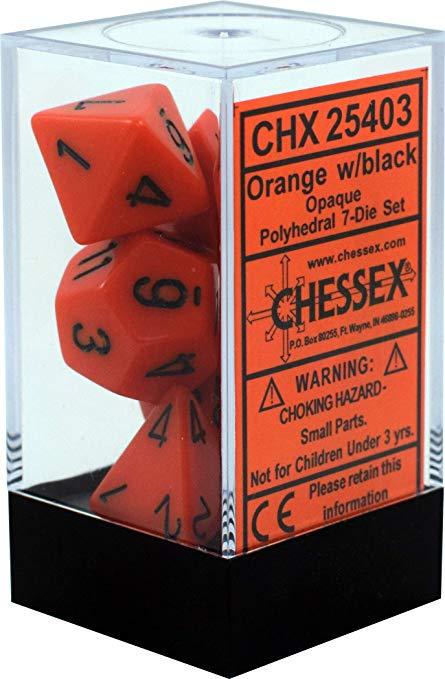 Opaque: Orange/Black Polyhedral Set | Gopher Games
