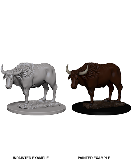 WizKids Deep Cuts Unpainted Miniatures: Oxen | Gopher Games