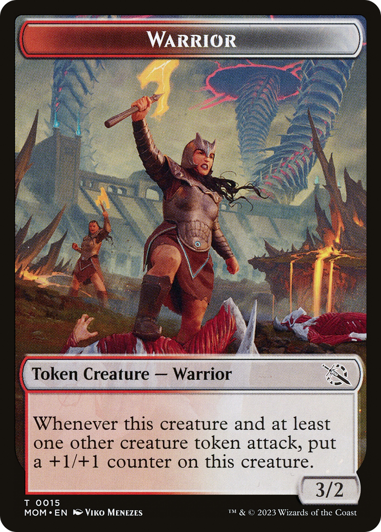 Warrior // Wrenn and Realmbreaker Emblem Double-Sided Token [March of the Machine Tokens] | Gopher Games