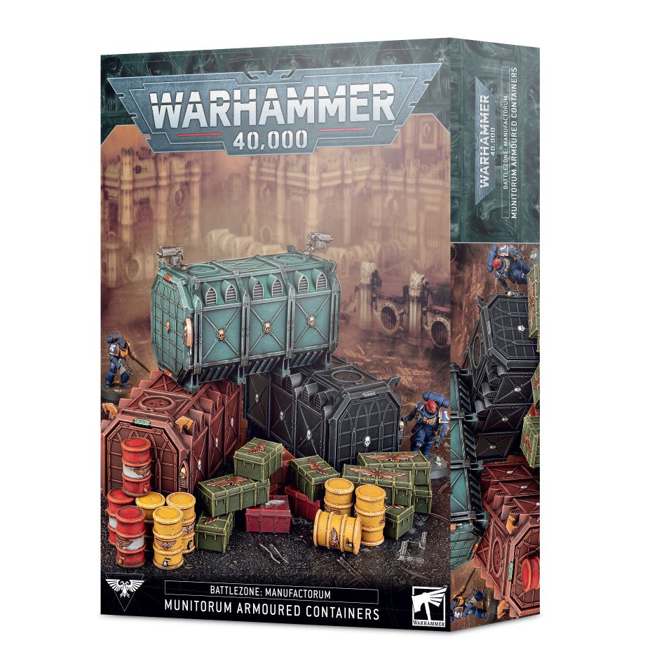 Warhammer 40k: Battlezone Manufactorum MUNITORUM ARMOURED CONTAINERS | Gopher Games