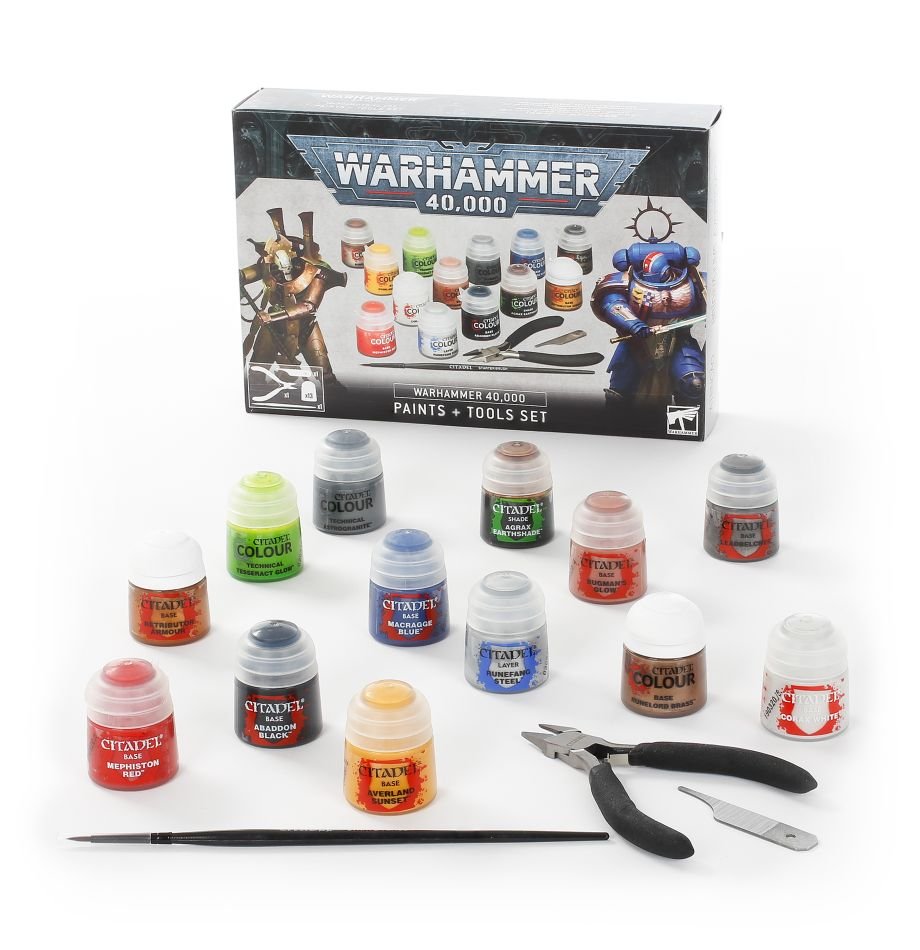 Warhammer 40K: Paints + Tools Set | Gopher Games