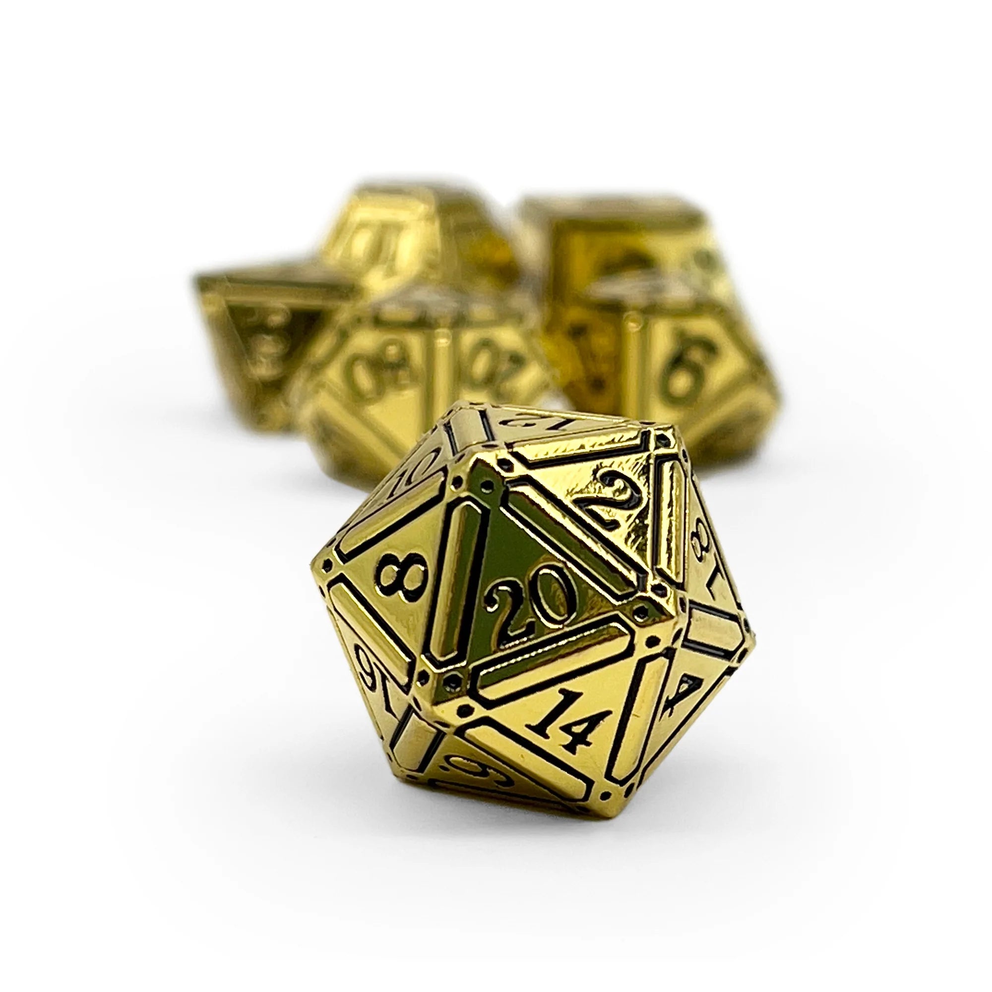 IRONWORKS -  ANCIENT TREASURES 7 PIECE RPG SET ALLOY DICE | Gopher Games