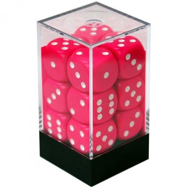 Opaque: Pink/White 16mm D6 Set | Gopher Games