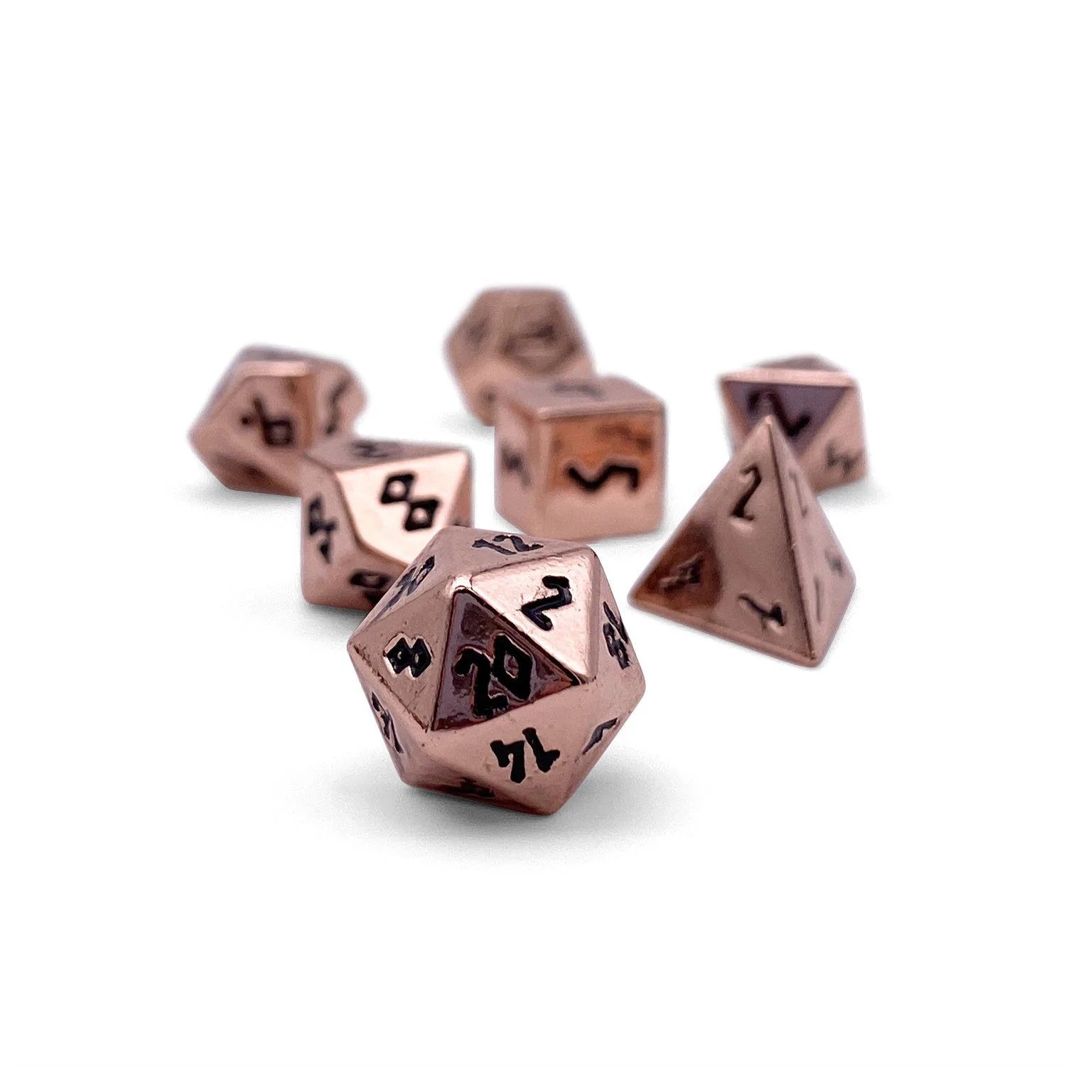 COPPER STILL PEBBLE™ DICE - 10MM ALLOY MINI POLYHEDRAL DICE SET | Gopher Games