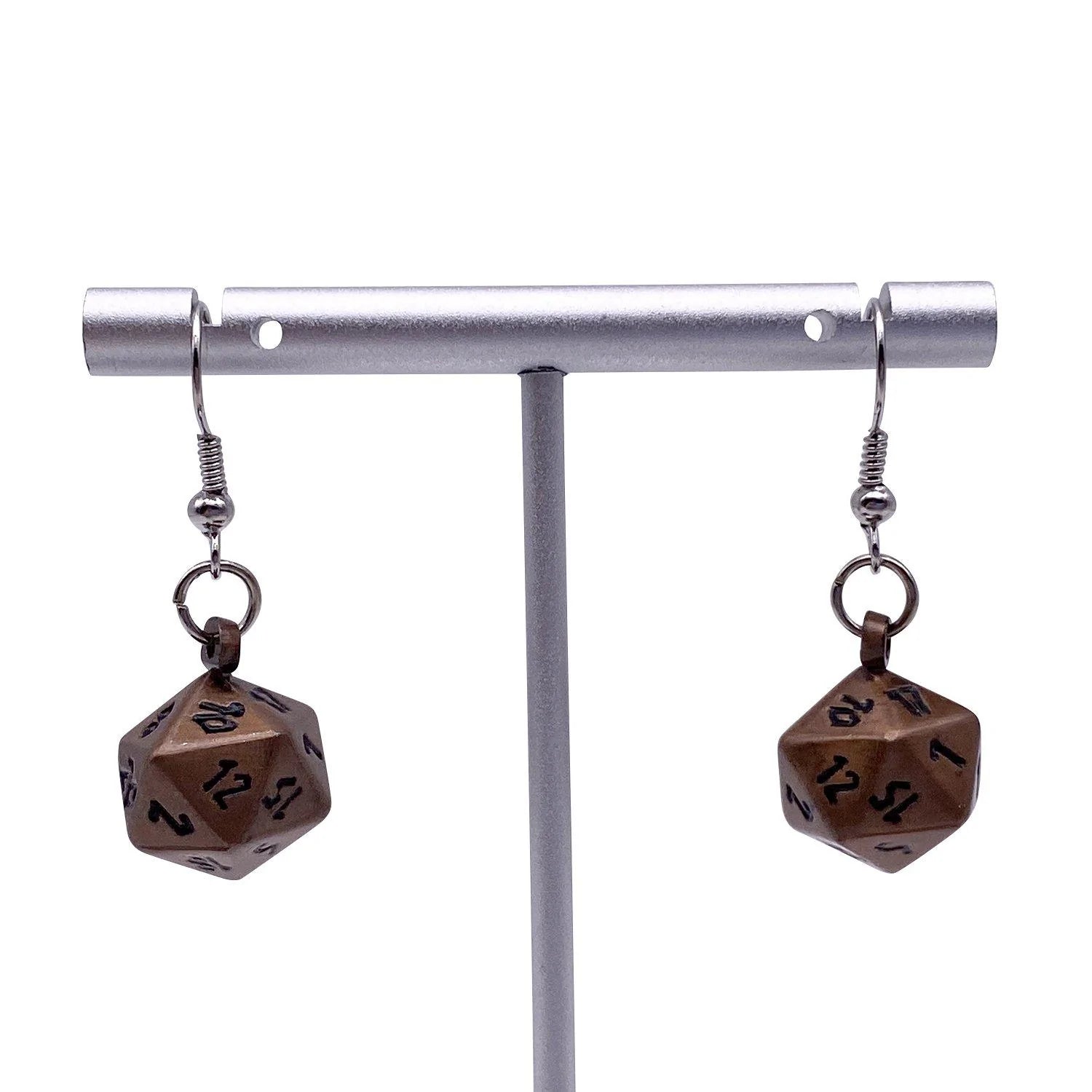 GNOMISH COPPER - IOUN STONE D20 DICE EARRINGS BY NORSE FOUNDRY | Gopher Games